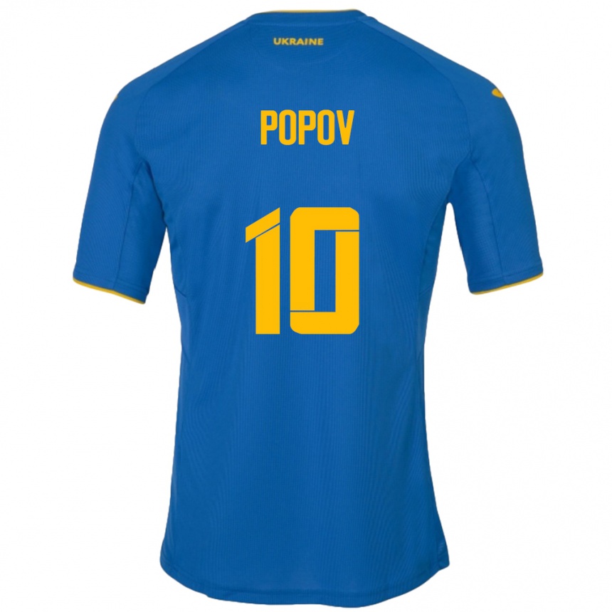 Kids Football Ukraine Bogdan Popov #10 Blue Away Jersey 24-26 T-Shirt Uk