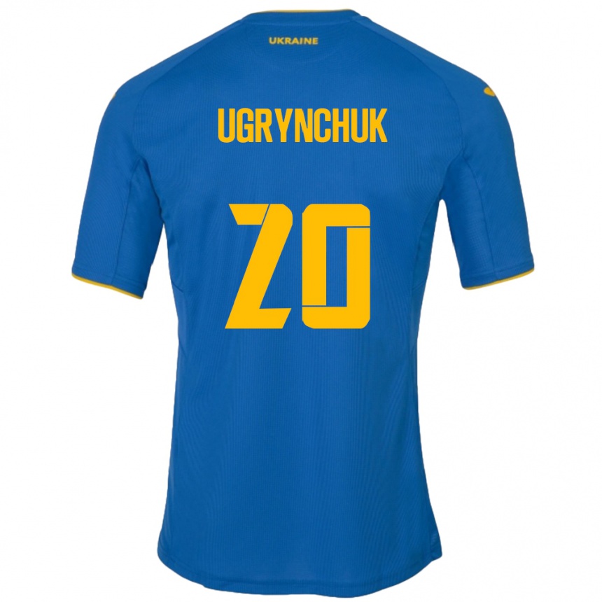 Kids Football Ukraine Artem Ugrynchuk #20 Blue Away Jersey 24-26 T-Shirt Uk