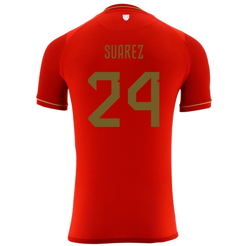 Kids Football Bolivia Marcelo Suárez #24 Red Away Jersey 24-26 T-Shirt Uk