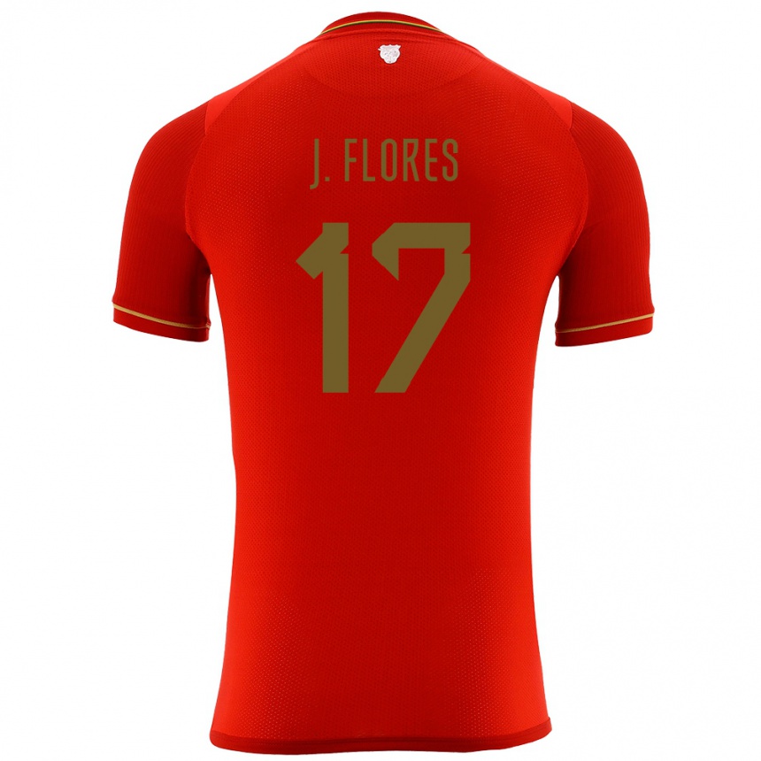 Kids Football Bolivia José Flores #17 Red Away Jersey 24-26 T-Shirt Uk