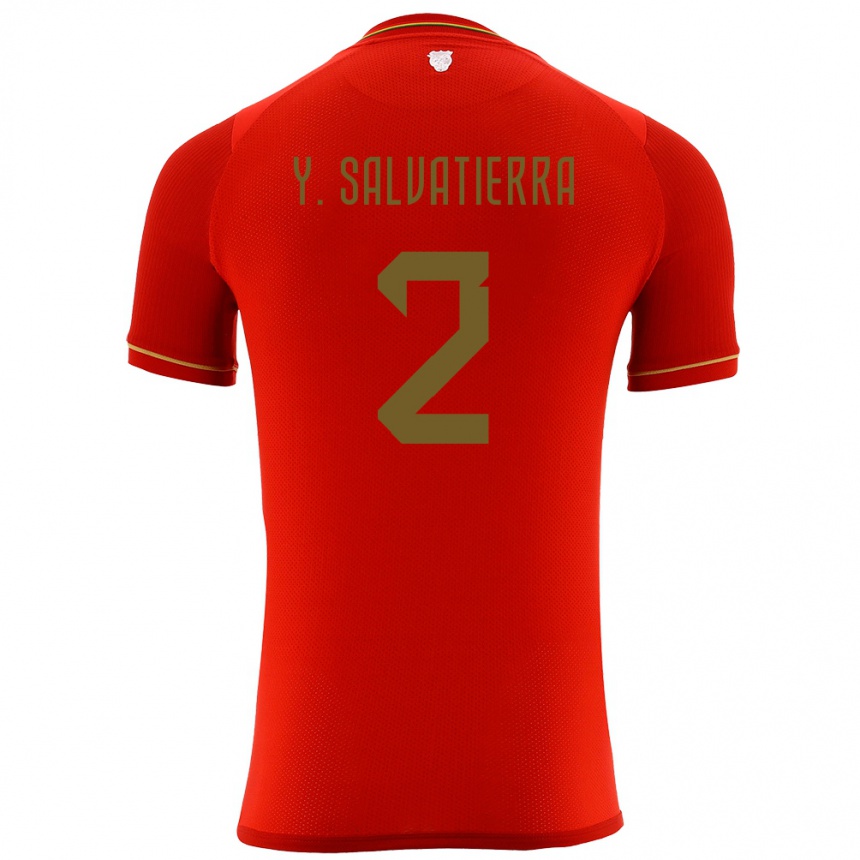 Kids Football Bolivia Yuditaz Jimena Salvatierra #2 Red Away Jersey 24-26 T-Shirt Uk