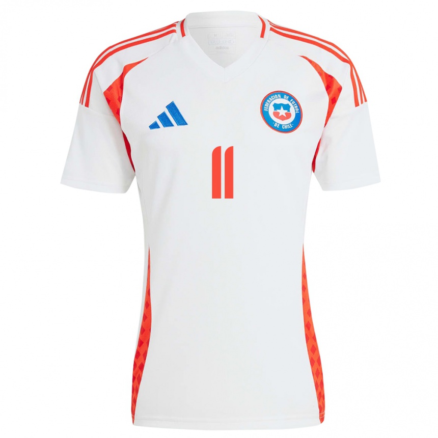 Kids Football Chile Yessenia López #11 White Away Jersey 24-26 T-Shirt Uk