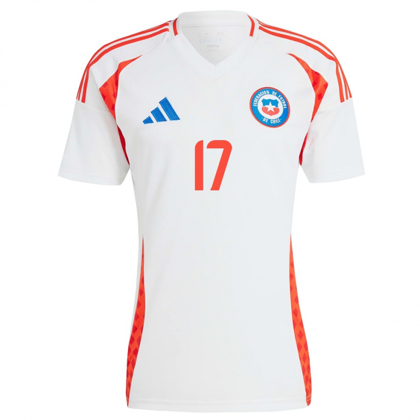 Kids Football Chile Esteban Matus #17 White Away Jersey 24-26 T-Shirt Uk