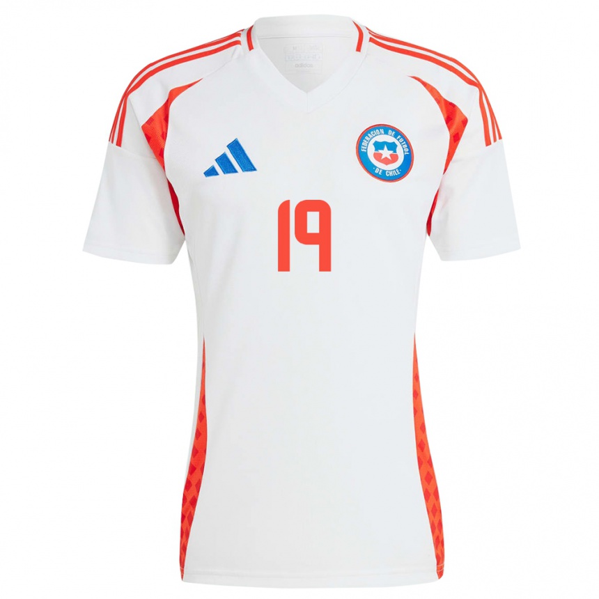 Kids Football Chile Lucas Cepeda #19 White Away Jersey 24-26 T-Shirt Uk