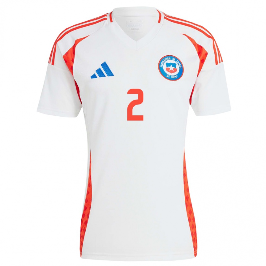 Kids Football Chile Gabriel Suazo #2 White Away Jersey 24-26 T-Shirt Uk