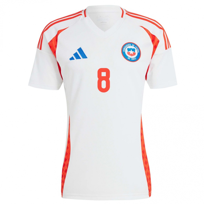 Kids Football Chile Alexander Aravena #8 White Away Jersey 24-26 T-Shirt Uk