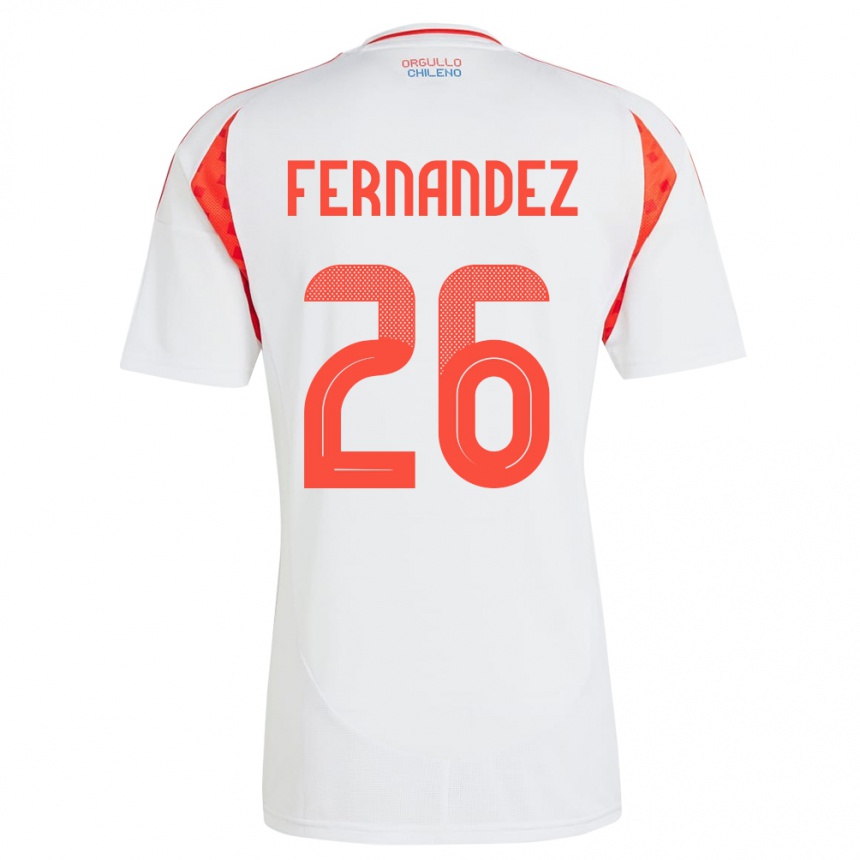 Kids Football Chile Nicolás Fernández #26 White Away Jersey 24-26 T-Shirt Uk