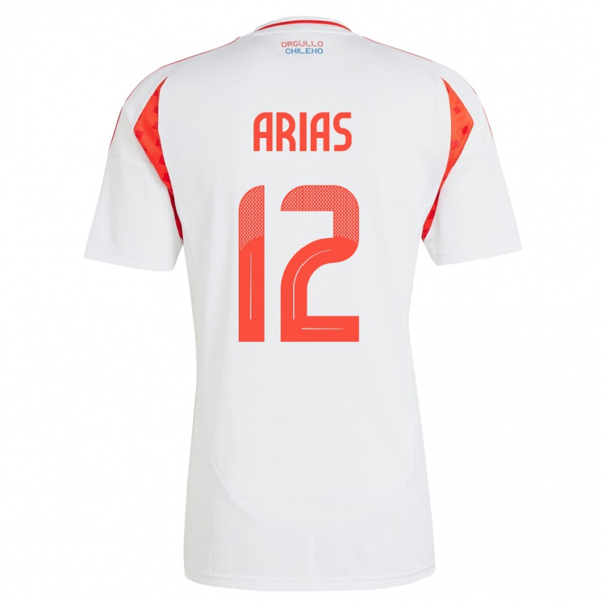 Kids Football Chile Gabriel Arias #12 White Away Jersey 24-26 T-Shirt Uk