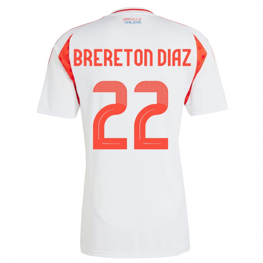 Kids Football Chile Ben Brereton Díaz #22 White Away Jersey 24-26 T-Shirt Uk