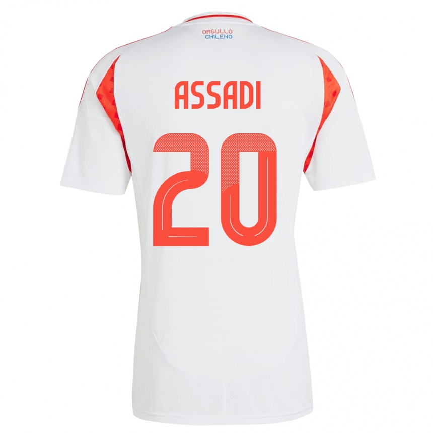 Kids Football Chile Lucas Assadi #20 White Away Jersey 24-26 T-Shirt Uk