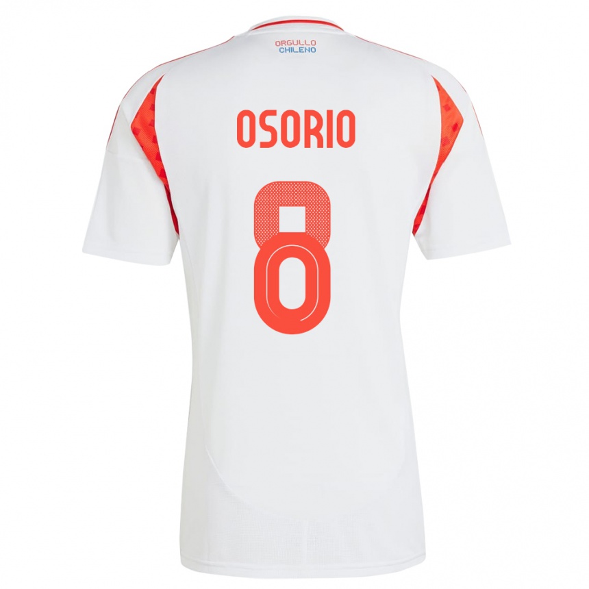 Kids Football Chile Darío Osorio #8 White Away Jersey 24-26 T-Shirt Uk