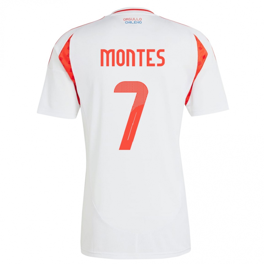 Kids Football Chile Clemente Montes #7 White Away Jersey 24-26 T-Shirt Uk