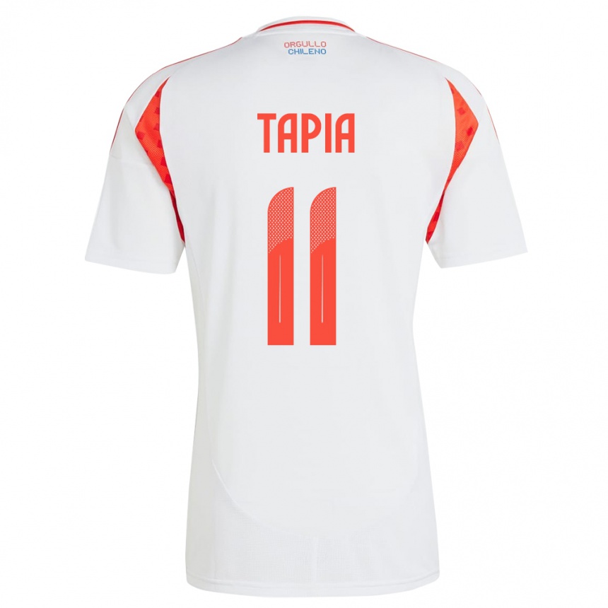 Kids Football Chile Gonzalo Tapia #11 White Away Jersey 24-26 T-Shirt Uk