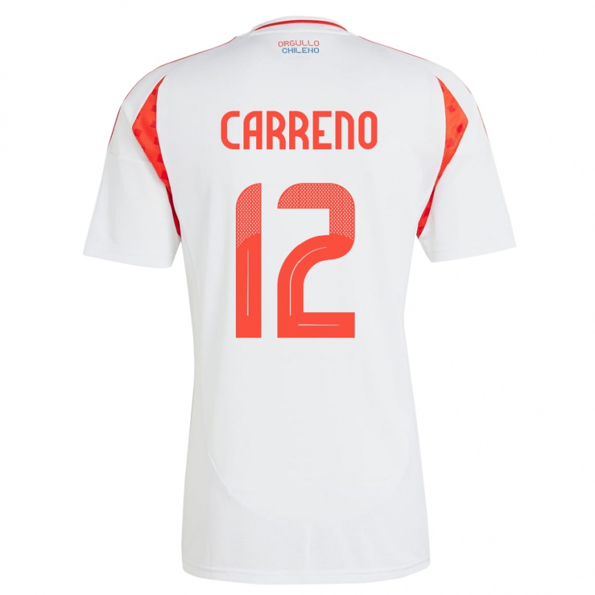 Kids Football Chile Diego Carreño #12 White Away Jersey 24-26 T-Shirt Uk