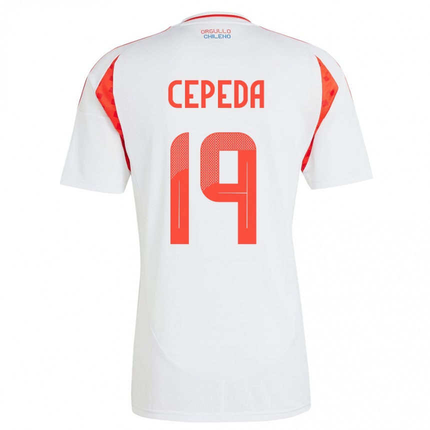 Kids Football Chile Lucas Cepeda #19 White Away Jersey 24-26 T-Shirt Uk