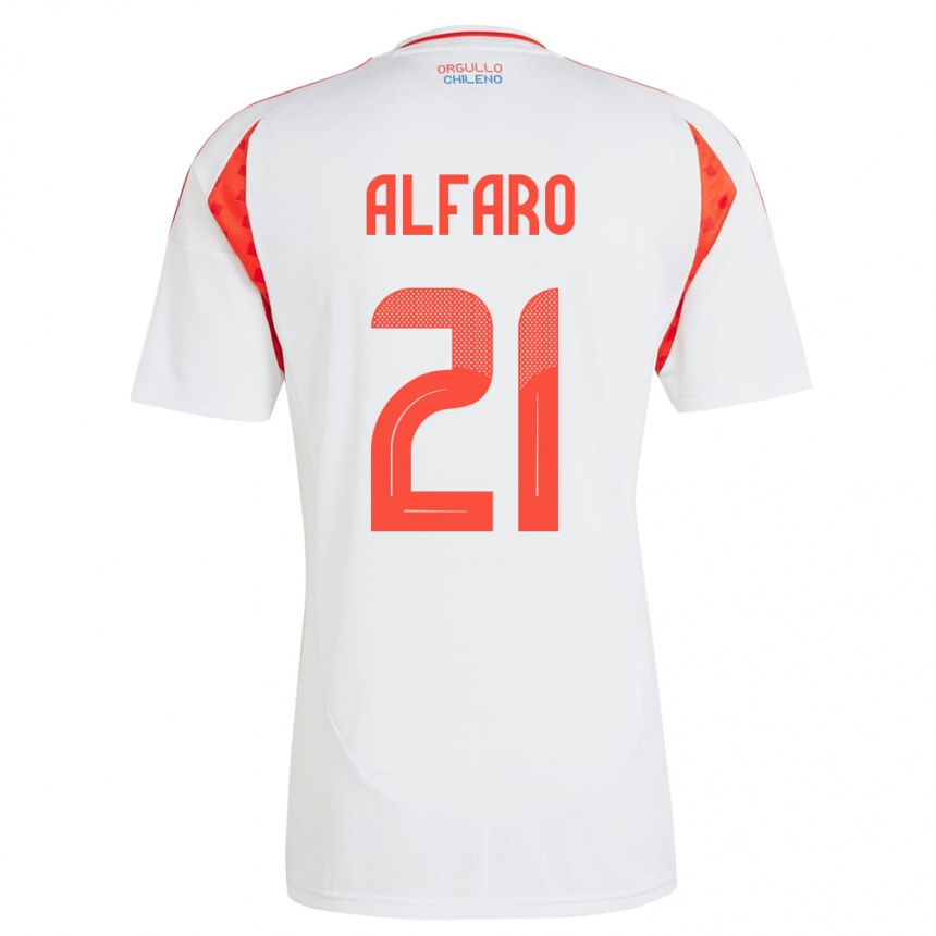 Kids Football Chile Julián Alfaro #21 White Away Jersey 24-26 T-Shirt Uk