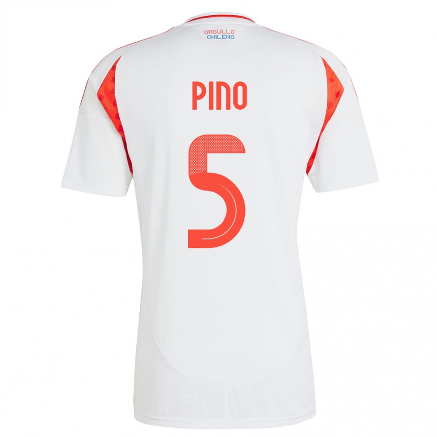 Kids Football Chile Sebastián Pino #5 White Away Jersey 24-26 T-Shirt Uk