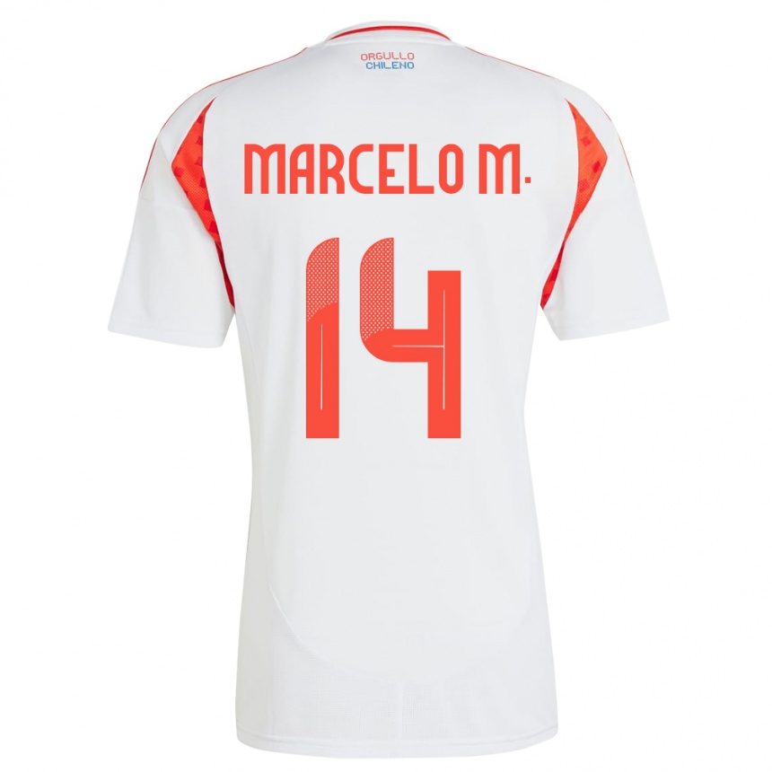 Kids Football Chile Marcelo Morales #14 White Away Jersey 24-26 T-Shirt Uk