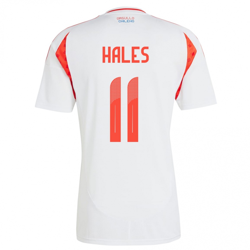 Kids Football Chile Alejandro Hales #11 White Away Jersey 24-26 T-Shirt Uk