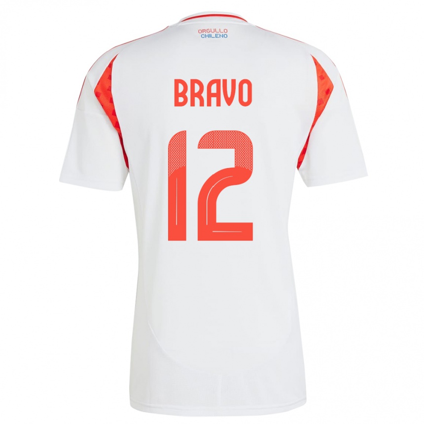 Kids Football Chile Christian Bravo #12 White Away Jersey 24-26 T-Shirt Uk