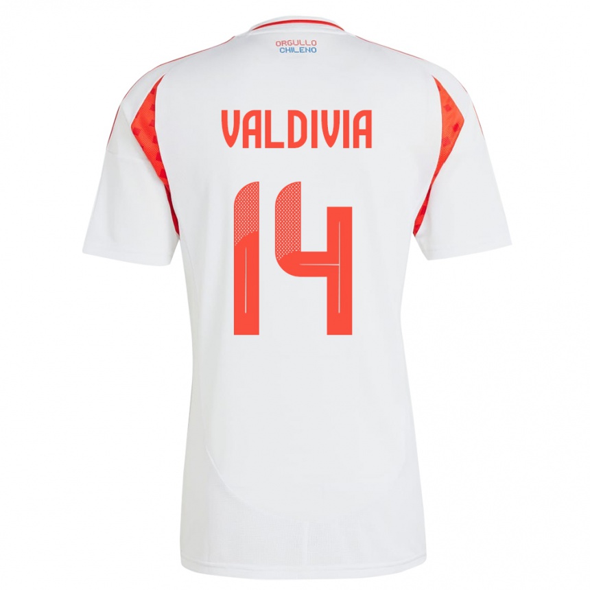 Kids Football Chile Felipe Valdivia #14 White Away Jersey 24-26 T-Shirt Uk