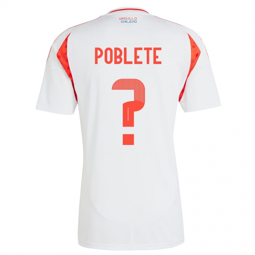 Kids Football Chile José Poblete #0 White Away Jersey 24-26 T-Shirt Uk