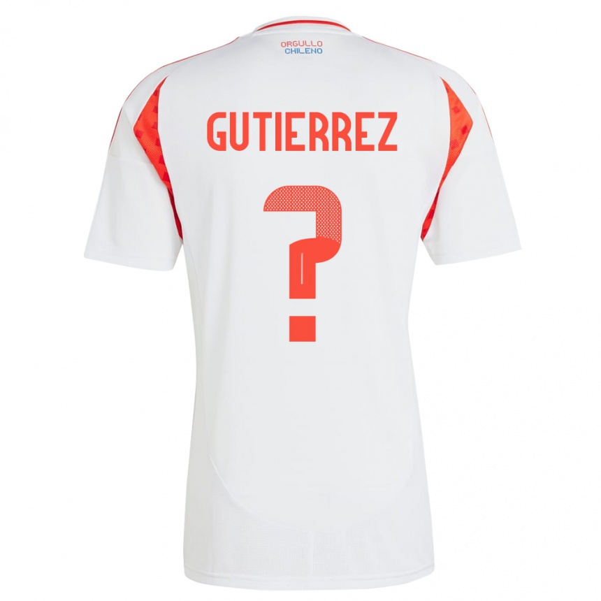 Kids Football Chile Felipe Gutierrez #0 White Away Jersey 24-26 T-Shirt Uk