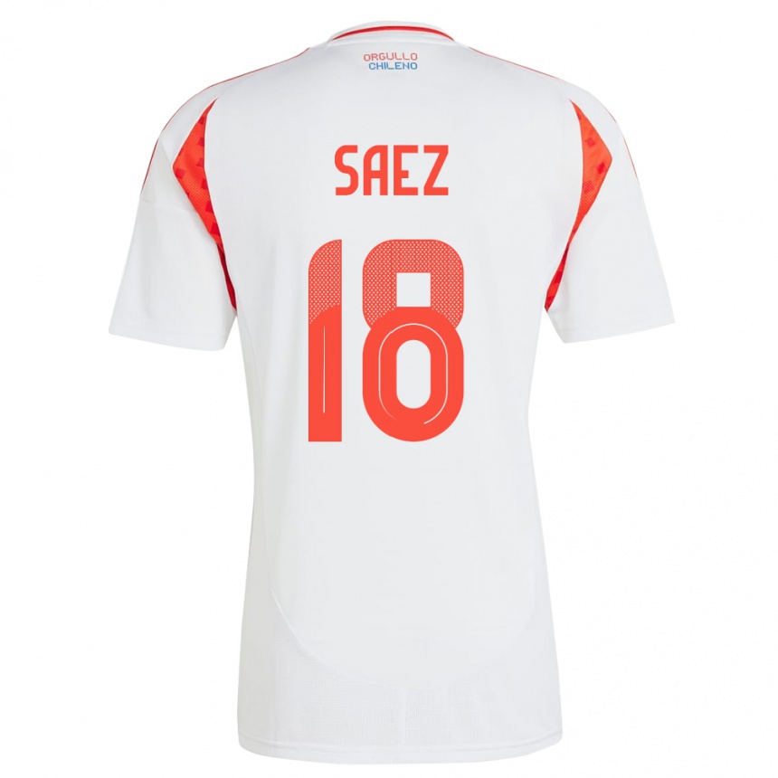 Kids Football Chile Camila Sáez #18 White Away Jersey 24-26 T-Shirt Uk