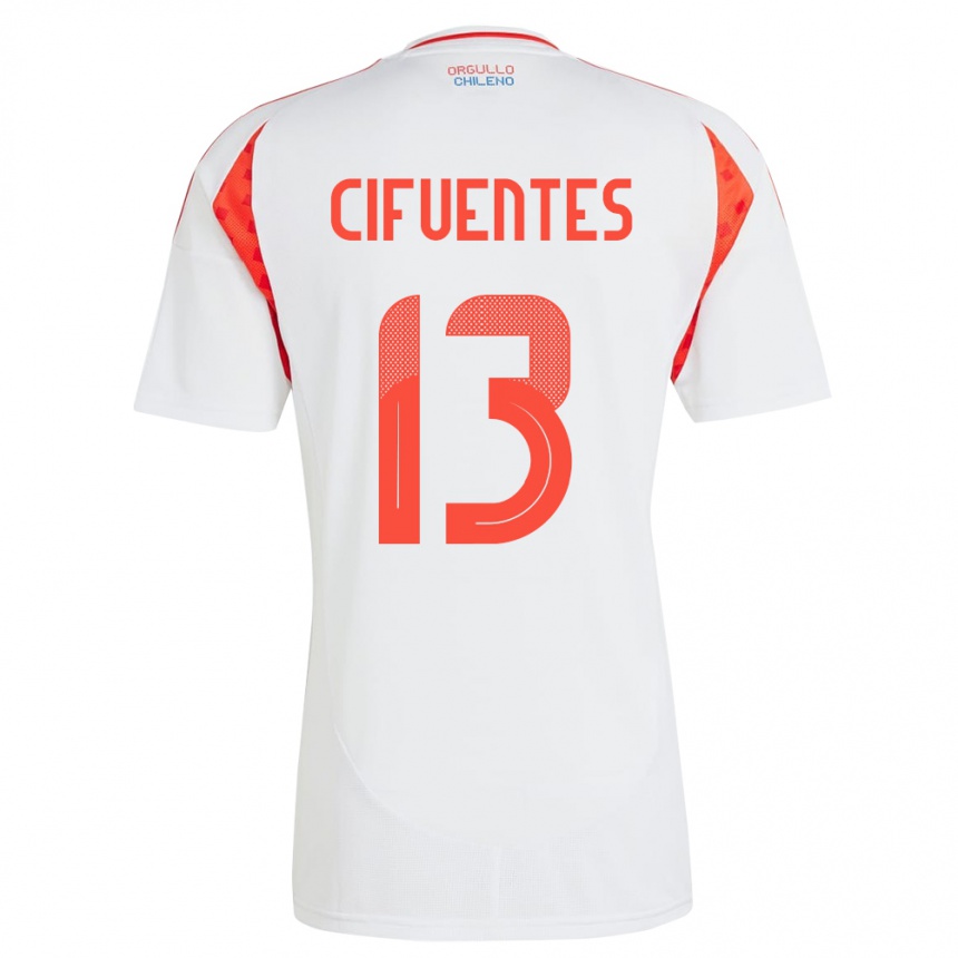 Kids Football Chile Anaís Cifuentes #13 White Away Jersey 24-26 T-Shirt Uk