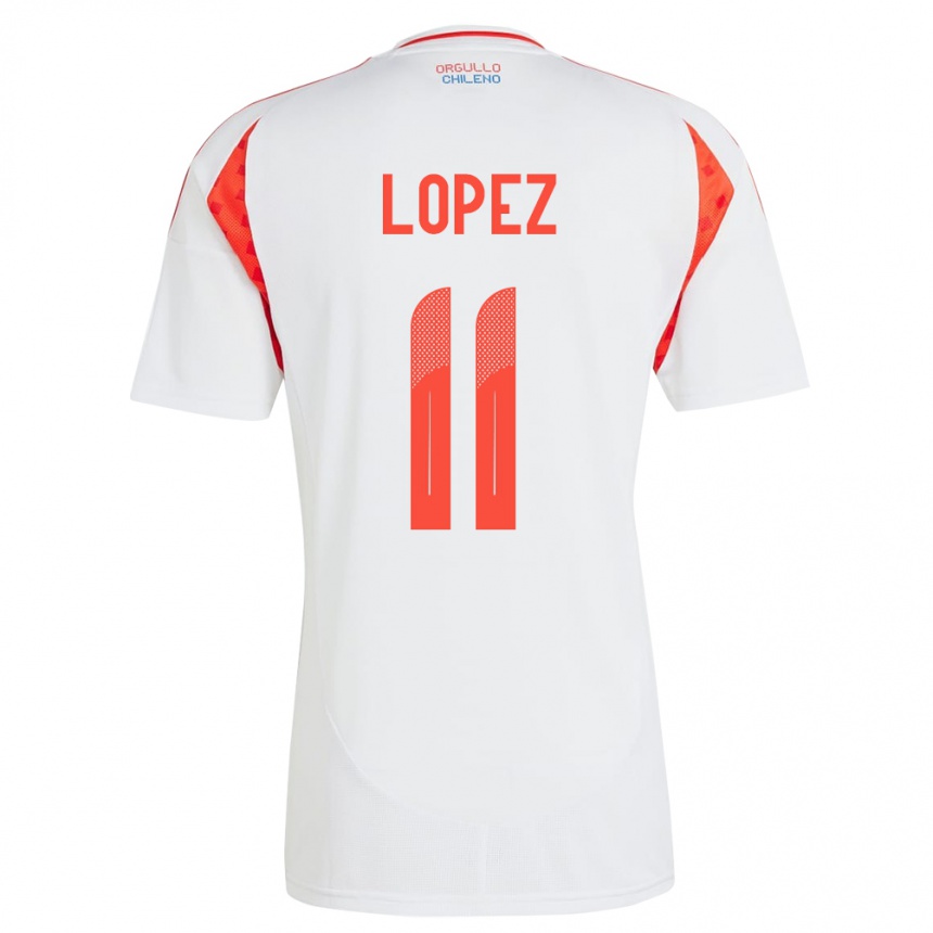 Kids Football Chile Yessenia López #11 White Away Jersey 24-26 T-Shirt Uk