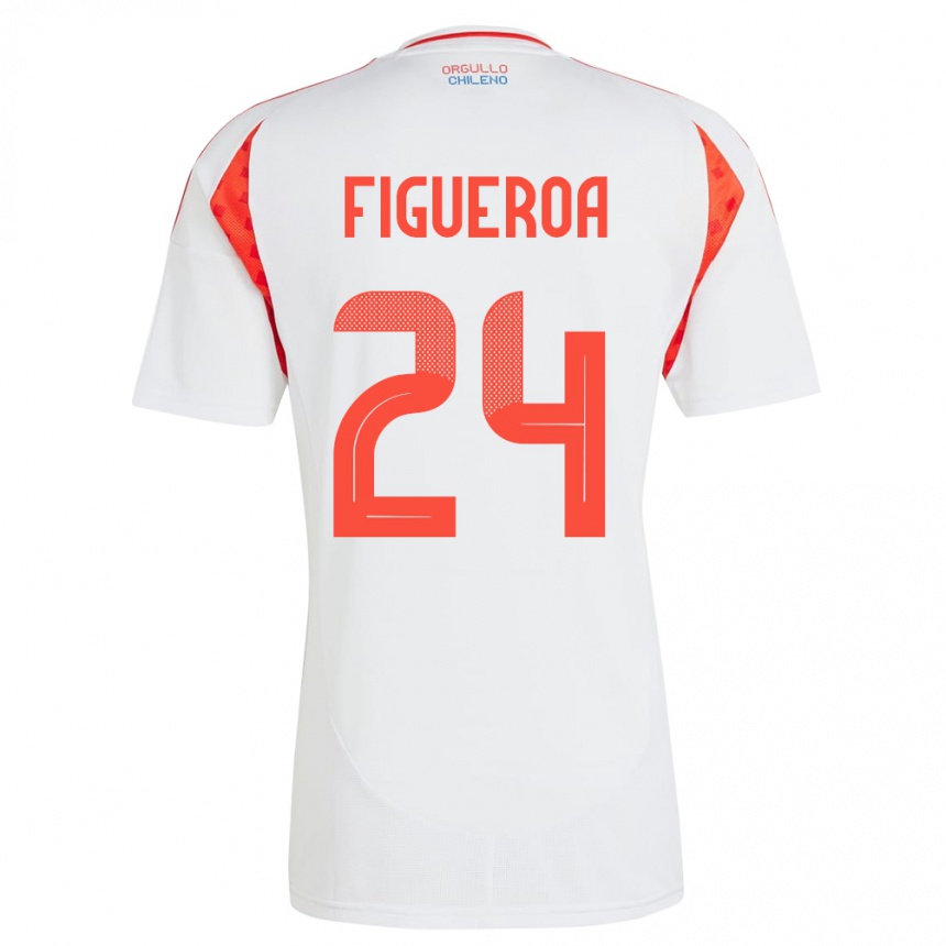 Kids Football Chile Ámbar Figueroa #24 White Away Jersey 24-26 T-Shirt Uk