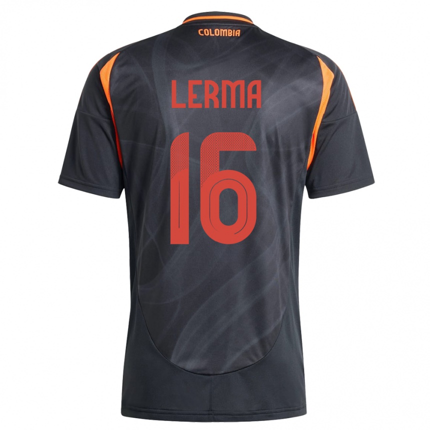 Kids Football Colombia Jefferson Lerma #16 Black Away Jersey 24-26 T-Shirt Uk