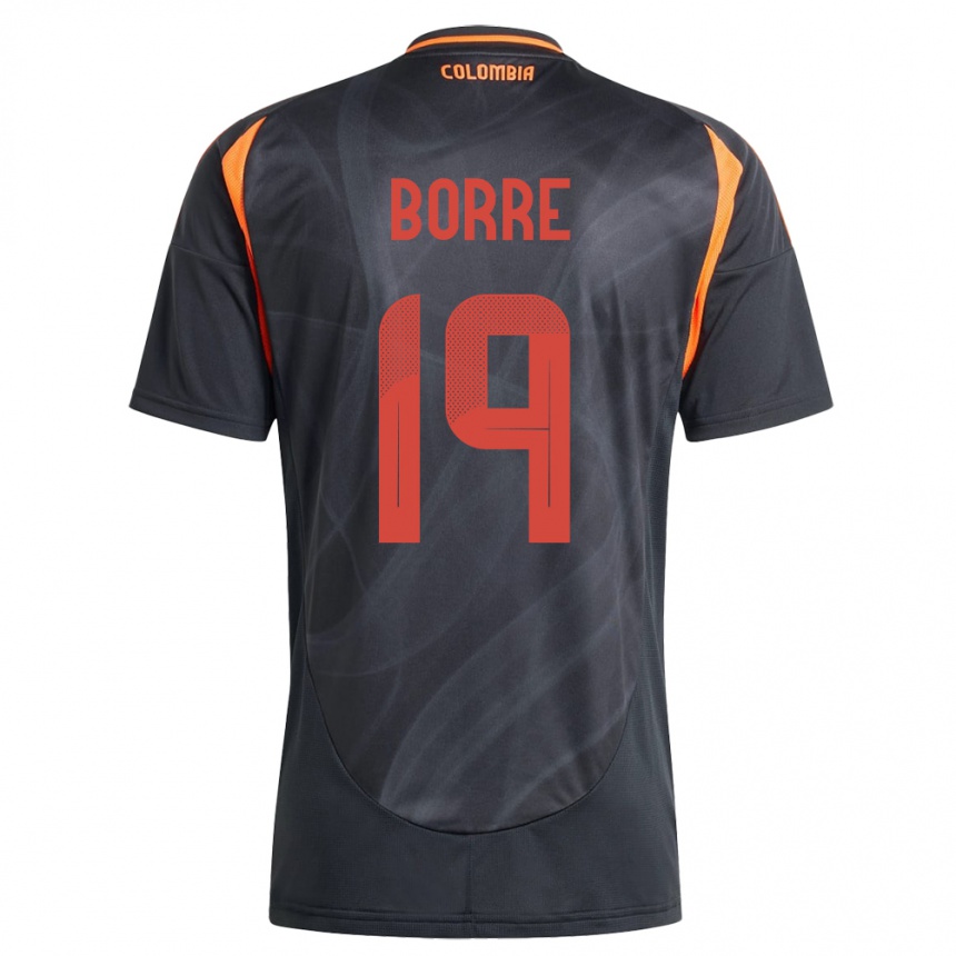 Kids Football Colombia Rafael Borré #19 Black Away Jersey 24-26 T-Shirt Uk