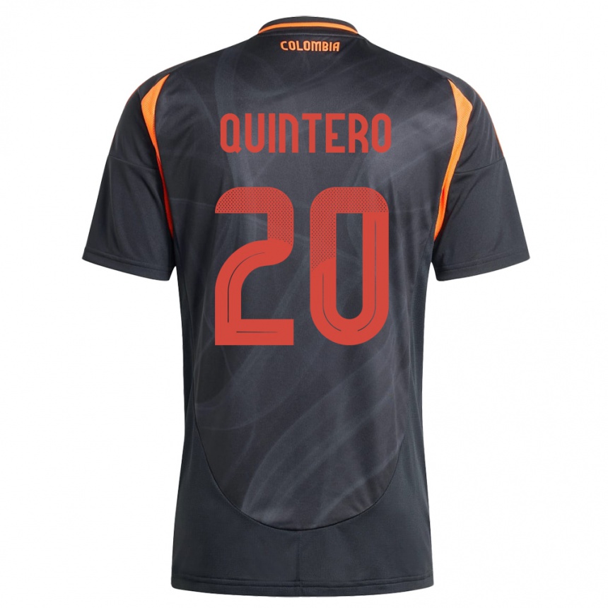 Kids Football Colombia Juan Fernando Quintero #20 Black Away Jersey 24-26 T-Shirt Uk