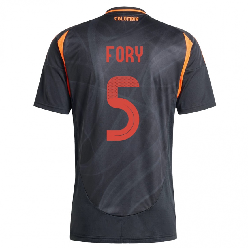 Kids Football Colombia Jimer Fory #5 Black Away Jersey 24-26 T-Shirt Uk