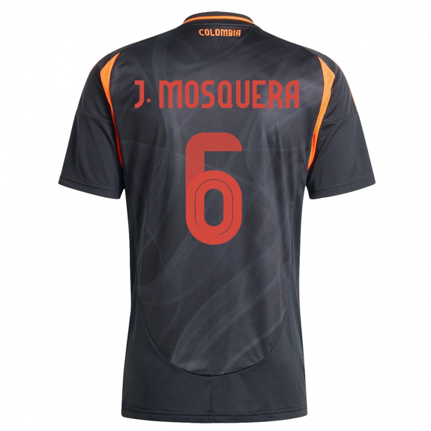 Kids Football Colombia Juan Mosquera #6 Black Away Jersey 24-26 T-Shirt Uk