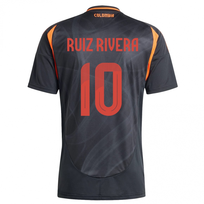 Kids Football Colombia Daniel Ruiz Rivera #10 Black Away Jersey 24-26 T-Shirt Uk