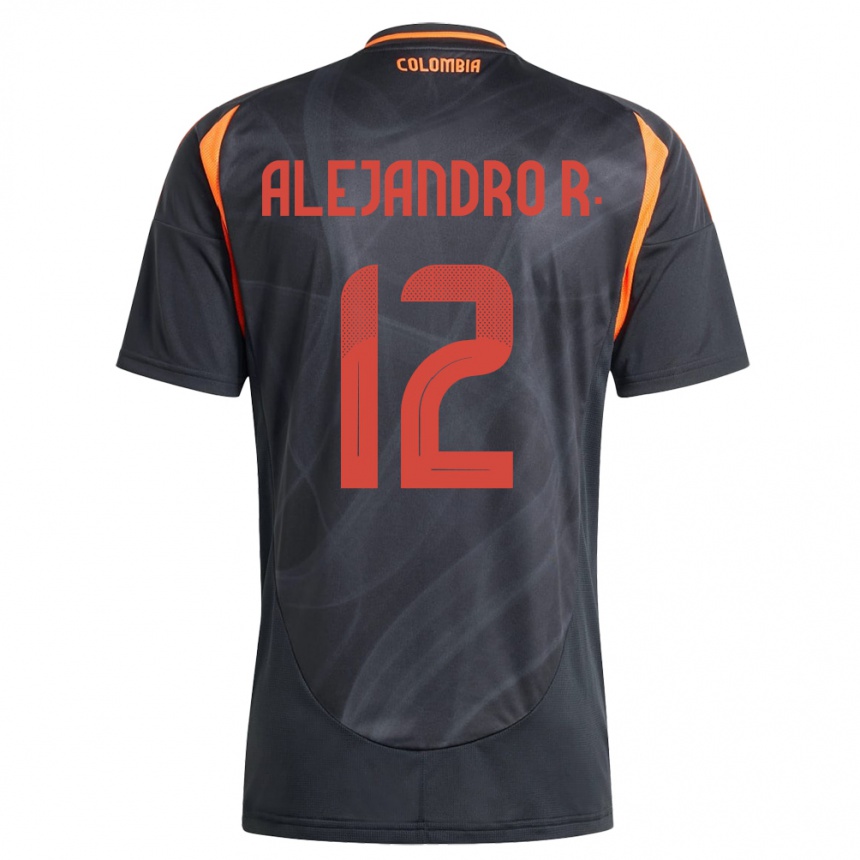 Kids Football Colombia Alejandro Rodríguez #12 Black Away Jersey 24-26 T-Shirt Uk