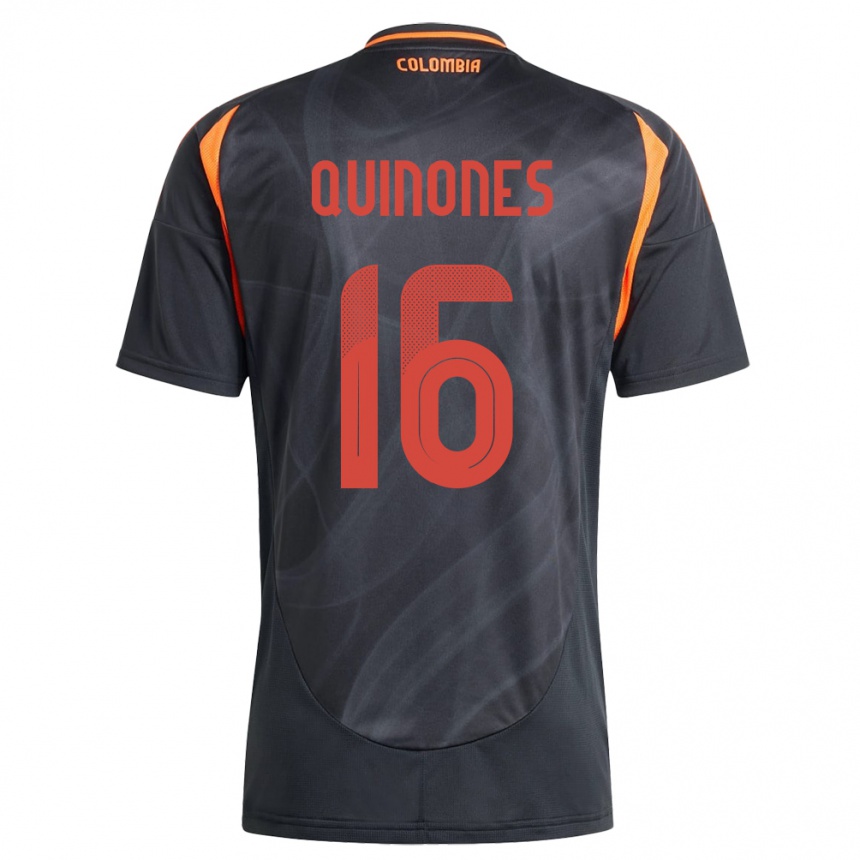 Kids Football Colombia Nelson Quiñónes #16 Black Away Jersey 24-26 T-Shirt Uk