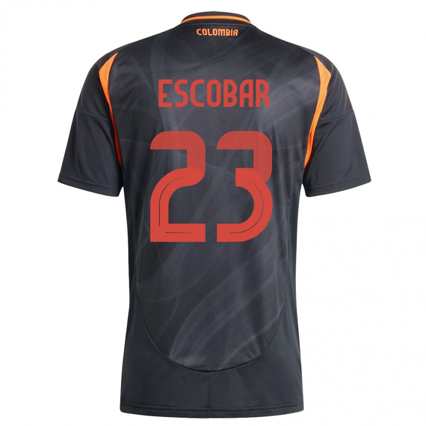 Kids Football Colombia Josen Escobar #23 Black Away Jersey 24-26 T-Shirt Uk