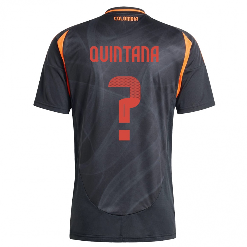 Kids Football Colombia Juan Quintana #0 Black Away Jersey 24-26 T-Shirt Uk