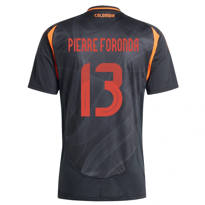 Kids Football Colombia Jean Pierre Foronda #13 Black Away Jersey 24-26 T-Shirt Uk