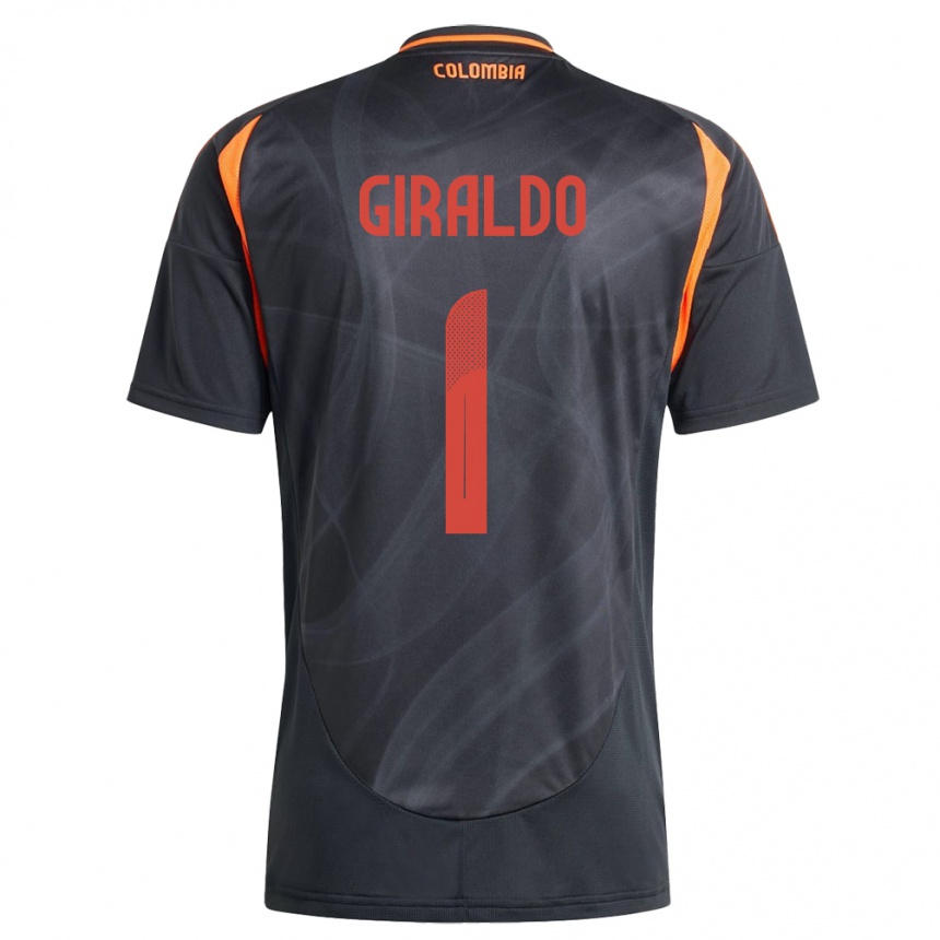 Kids Football Colombia Natalia Giraldo #1 Black Away Jersey 24-26 T-Shirt Uk