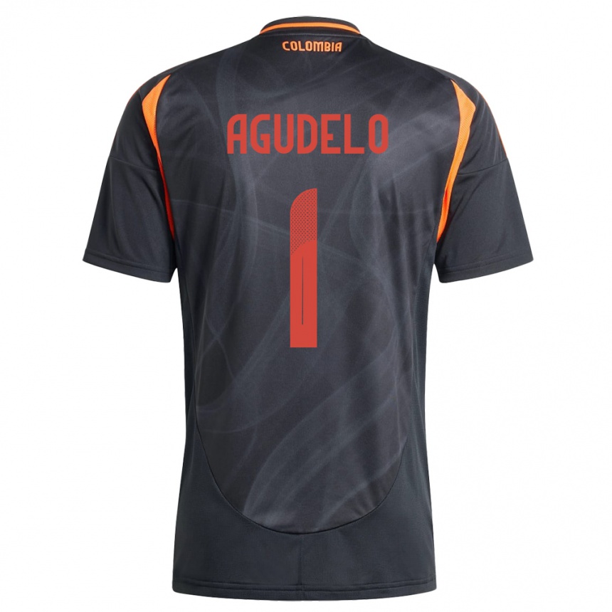 Kids Football Colombia Luisa Agudelo #1 Black Away Jersey 24-26 T-Shirt Uk