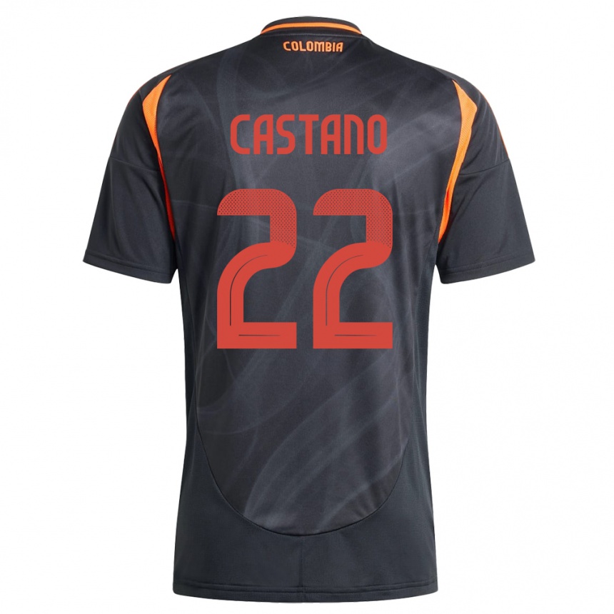 Kids Football Colombia Stefany Castaño #22 Black Away Jersey 24-26 T-Shirt Uk