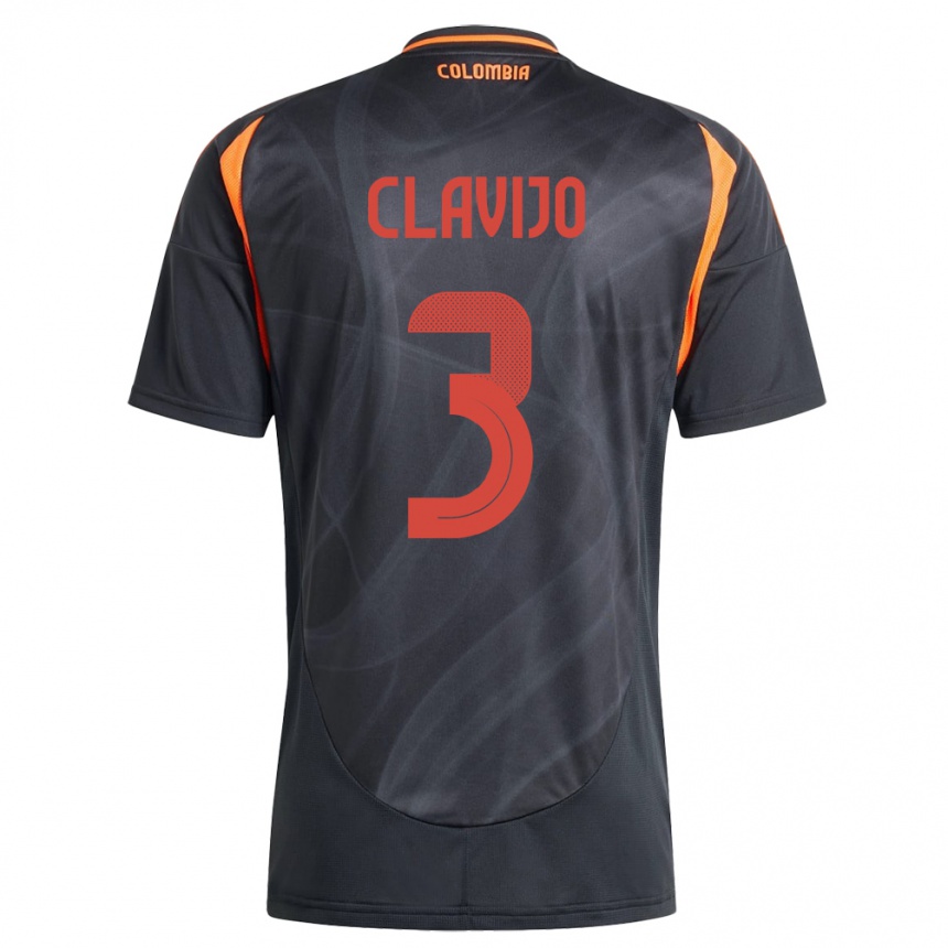 Kids Football Colombia Ángela Clavijo #3 Black Away Jersey 24-26 T-Shirt Uk