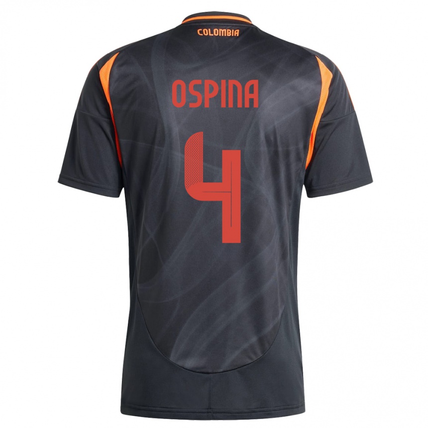 Kids Football Colombia Diana Ospina #4 Black Away Jersey 24-26 T-Shirt Uk