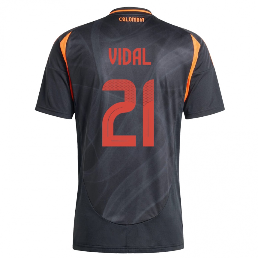 Kids Football Colombia Ingrid Vidal #21 Black Away Jersey 24-26 T-Shirt Uk