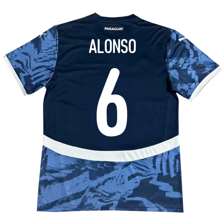 Kids Football Paraguay Júnior Alonso #6 Blue Away Jersey 24-26 T-Shirt Uk