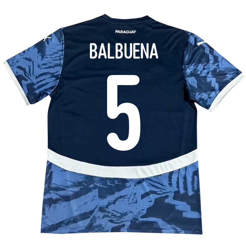 Kids Football Paraguay Fabián Balbuena #5 Blue Away Jersey 24-26 T-Shirt Uk